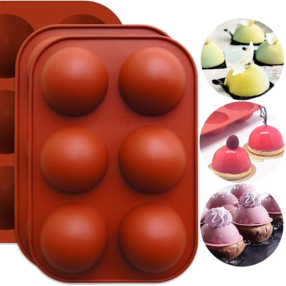 SILICONE SEMI SPHERE BAKING MOLDS SET OF 4